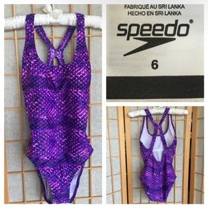 Speedo Athletic One Piece Swimsuit SZ 6